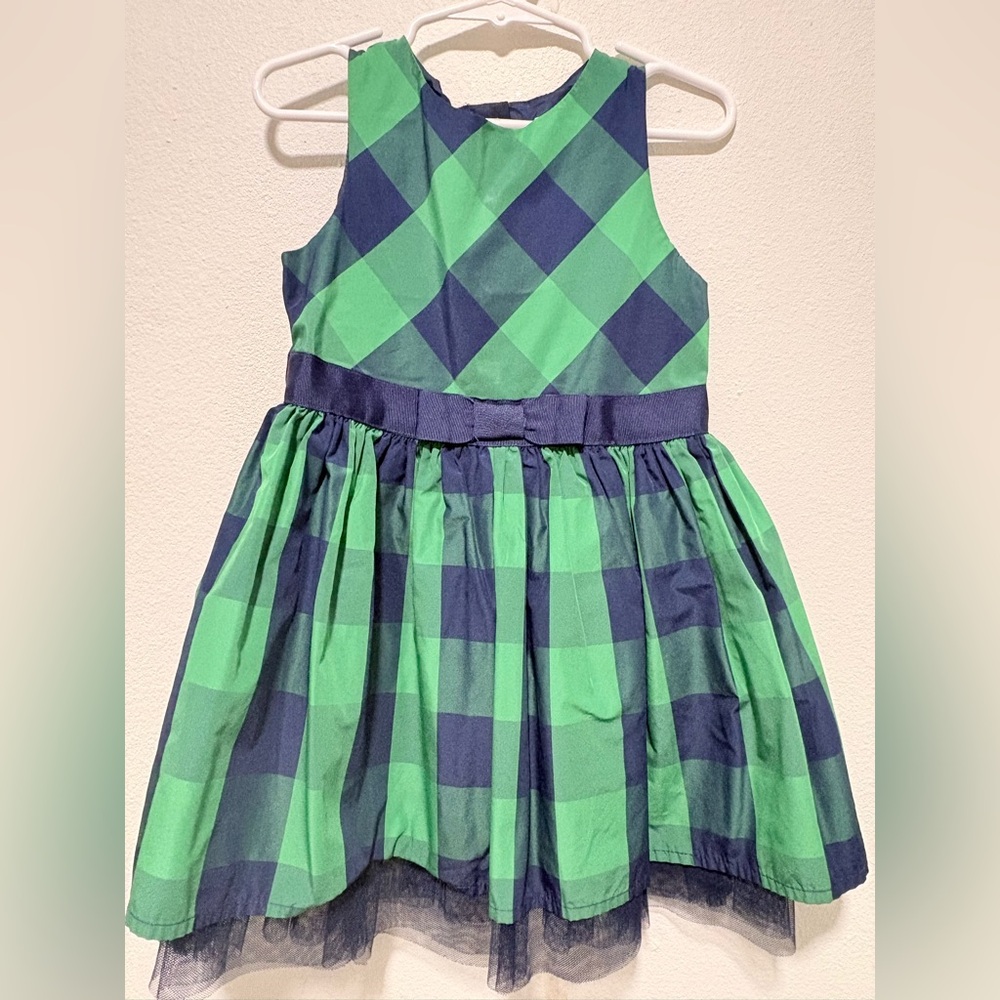 Cat & Jack Green and Navy Checkered Kids Dress